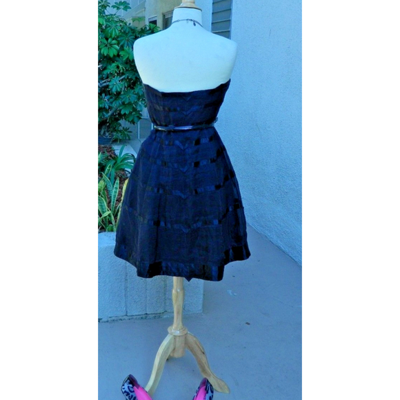 Karen Millen Dress Size 8 Black Strapless Tulle Double Layers‎ Formal Party Mini - Picture 3 of 13